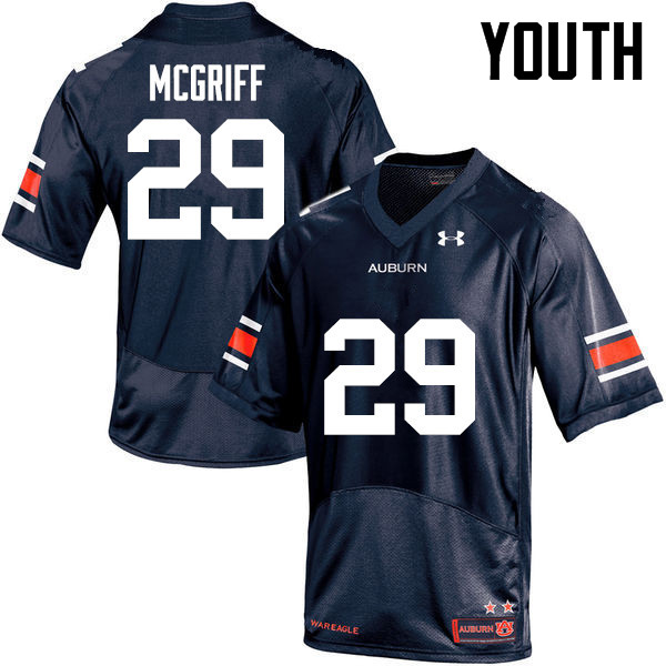Youth Auburn Tigers #29 Jaylen McGriff Navy College Stitched Football Jersey